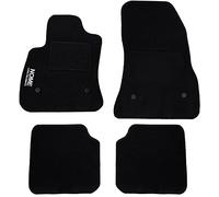 Lupex Shop Alfombrillas de Coche compatibles 500L con 4 Clip | De moqueta Negra | Logo Bordado | Alfombras moldeadas con Velcro y Clip | Versión 500-500L - 500x | Accesorios Interiores para Coche