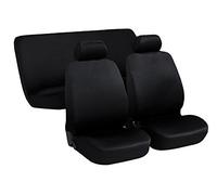 Lupex Shop Fundas Universales para Asiento de Coches Medianos y Pequeños, Juego de Fundas de Asiento Delanteras y Traseras, Tejido en Poliéster, Made in Italy (Negro)