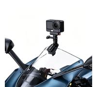 Lupholue Soporte para cámara de acción de aleación de aluminio CNC con adaptador de 0.25 pulgadas, rotación dual de 360° y 180° para parabrisas compatible con DJI Osmo Action Insta360 GoPro Hero