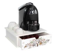 Lupia - Cajón porta cápsulas y monodosis de café Cajón organizador White Tree White Tree White Tree de la vida 33 x 33 cm de madera para casa, cocina, rincón bar oficina, multiusos