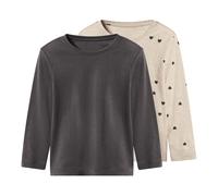 lupilu® Camisetas manga larga infantil pack 2 (estampado/gris oscuro, 110/116)