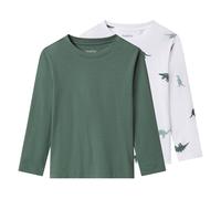 lupilu® Camisetas manga larga infantil pack 2 (estampado/verde, 122/128)