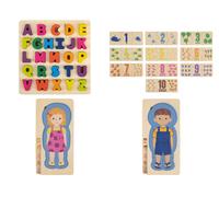 LUPILU® Juego de encajar letras / Puzzle de números / Puzzle de cuerpos