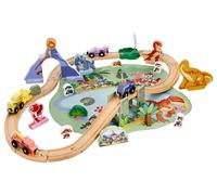 LUPILU® Set de tren de madera, 53 piezas.