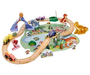 LUPILU® Set de tren de madera, 53 piezas.