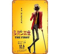 Lupin III: The First 2019 - Cartel de metal retro para decoración de pared, 30,5 x 20,3 cm, aspecto vintage