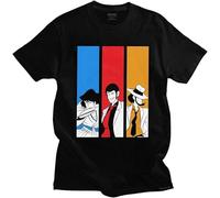 Lupin The Third Arsene Lupin - Camiseta de manga corta de algodón con diseño de Daisuke Jigen Fujiko Mine, unisex, color negro, Negro, XL