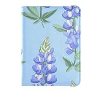 Lupine Glory - Funda de piel para pasaporte, funda para tarjeta de vacunación, impermeable, color azul