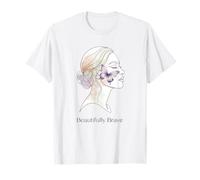 Lupus Bellamente Valiente Púrpura Mariposa Línea Arte Mujer Camiseta