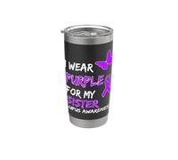 Lupus conciencia I Wear púrpura para mi hermana Vaso térmico de acero inoxidable de doble pared