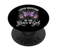 Lupus Survivor by The Grace of God Enfermedad Autoinmune PopSockets PopGrip Adhesivo