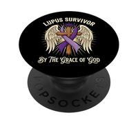 Lupus Survivor by The Grace of God Enfermedad Autoinmune PopSockets PopGrip Adhesivo
