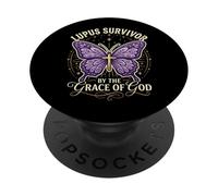 Lupus Survivor by The Grace of God Enfermedad Autoinmune PopSockets PopGrip Adhesivo