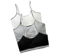 Lupy Sujetador Deportivo para niñas, Sujetador para Ropa Interior algodón para niños, Adolescentes, Crop Top Básico, Pack de 3
