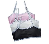 Lupy Sujetador Deportivo para niñas, Sujetador para Ropa Interior algodón para niños, Adolescentes, Crop Top Básico, Pack de 3