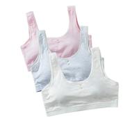 Lupy Sujetador Deportivo para niñas, Sujetador para Ropa Interior algodón para niños, Adolescentes, Crop Top Básico, Pack de 3