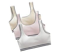 Lupy Sujetador Deportivo para niñas, Sujetador para Ropa Interior algodón para niños, Adolescentes, Crop Top Básico, Pack de 3