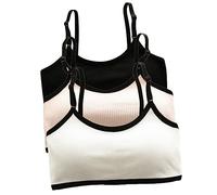 Lupy Sujetador Deportivo para niñas, Sujetador para Ropa Interior algodón para niños, Adolescentes, Crop Top Básico, Pack de 3