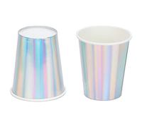 Luqeeg 20 vasos de papel coloridos y desechables para bebidas calientes y frías, té, café, agua, leche, zumo adecuado para pícnics, fiestas en casa, cumpleaños, bodas, Navidad (plata)