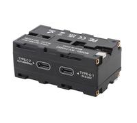 Luqeeg Adaptador de Batería Simulada de Doble Cara para NP F, Pantalla Digital 96% de Eficiencia, Entrada y Salida PD Tipo C con Protección Inversa, Ideal para Cámaras