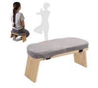 Luqeeg Banco de Meditación de Madera Plegable para Meditación Zen de Rodillas con Cojín, Ergonómico con Inclinación hacia Adelante para Yoga, para Oración, para Relajarse