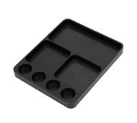 Luqeeg Bandeja de Metal para Tornillos RC, Placa de Soporte de Tornillos Magnéticos de Aleación de Aluminio para Reparación de Juguetes Modelo RC, con Organizador de Almohadilla Magnética para 1/10