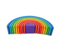 Luqeeg Bloques Apilables de Madera, Colorido Diseño de Puente en, Juguete de Construcción para Niños con Pintura Segura a Base de Agua, Cultivar la Imaginación, la Creatividad, la Capacidad de