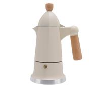 Luqeeg Caffettiera de Estufa Caffettiera de Percolación de Aleación de Aluminio de Una Sola Válvula de 3 Tazas con de Legno Forma Octogonal para Uso Doméstico Color Negro y Bianco (WHITE)