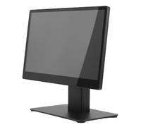 Luqeeg Caja Registradora con Pantalla Táctil LCD de 15.6 Pulgadas con Soporte Metálico, Sistema POS Electrónico Inteligente para Pequeños Comercios, Restaurantes y (Enchufe de la UE)