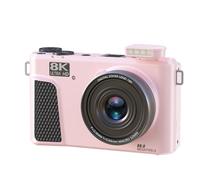 Luqeeg Cámara 88MP 8K, Autofocio de Zoom de 18x, Pantalla de Entrega 180 de 3 Pulgadas, Batería Dual WiFi sin Espejo con Tapa de Lente, Tarjeta de Memoria de 32 GB para Fotografía (Pink)