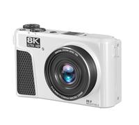 Luqeeg Cámara 88MP 8K, Autofocio de Zoom de 18x, Pantalla de Entrega 180 de 3 Pulgadas, Batería Dual WiFi sin Espejo con Tapa de Lente, Tarjeta de Memoria de 32 GB para Fotografía (White)