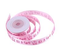 Luqeeg Cinta de Bautizo para bebé, Cinta de Bautizo, Faja de Dedicación Infantil de Poliéster de 10 Yardas Es un Niño Niña Azul Rosa, Ideal para Envolver Regalos con Lazos para el Cabello (PINK)