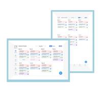 Luqeeg Digital Inteligente Azul, Pantalla Táctil Interactiva, Tabla de Tareas, Marco de Fotos Digital Calendario Electrónico de Pared Sincronizable para Horarios Familiares