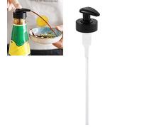 Luqeeg Dispensador de Bomba, Botella de Condimento sin Goteo de Alta Precisión con Boquilla de Presión de Vacío, para Salsa de Condimento de Cocina (Negro Calibre 3.4)