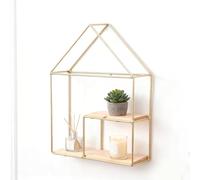 Luqeeg Estante Montado en la Pared, Estante de Almacenamiento de Madera y Hierro, Exquisito con Fuerte Soporte de Carga, sin Olor Peculiar, No Se Cae Fácilmente, Ideal para Sala de Estar (Cabina
