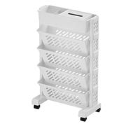 Luqeeg Estante para Libros Móvil, Estantería Giratoria, Estante para Libros Extraíble de Gran Capacidad Almacenamiento Multicapa para Estudio Oficina Conferencia Sala de Estar (5 Capas)