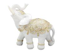 Luqeeg Estatua de Elefante la Suerte Resina Blanca, Escultura Moderna Decoración de Oficina en el Hogar, Símbolo de Riqueza para Entrada Ceremonia Modelado Realista Decoración Elefante