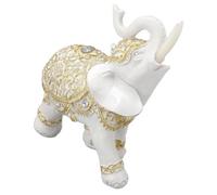 Luqeeg Estatua de Elefante la Suerte Resina Blanca, Escultura Moderna Decoración de Oficina en el Hogar, Símbolo de Riqueza para Entrada Ceremonia Modelado Realista Decoración Elefante
