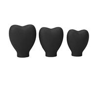 Luqeeg Funda para Brochas de Maquillaje de 3 Piezas, Simple y Práctica, Tapa para Brochas de Silicona en Forma de Corazón para Mujeres y Niñas, Brocha Cosmética Protectora, Exquisita y