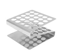 Luqeeg Gradilla para Tubos de Ensayo, Rejillas para Tubos de Laboratorio en Forma de Z de Acero Inoxidable, 25 Orificios de diámetro. 15 Mm para Aplicaciones Domésticas o de Laboratorio