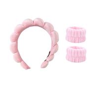 Luqeeg Juego de Diadema y Muñequera Suave de Primera Calidad, Material Similar a una Toalla Altamente Absorbente para el Cuidado de la Piel, Maquillaje, Ducha, Yoga, SPA, Elástico Ajustable, 13 (#3)