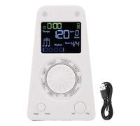 Luqeeg Metrónomo Digital Versátil Selección de Ritmos con Compatibilidad Universal con Instrumentos Metrónomo Electrónico con Altavoz Bt 10 Tonos Afinador Prueba de Velocidad (WHITE)