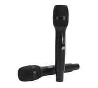 Luqeeg Micrófono Inalámbrico Dual, Salida de Audio Clara de Doble Canal UHF Dinámico Micrófono Inalámbrico de Mano con Receptor Recargable, Ideal para KTV Grupo Reuniones Familiares Escenario