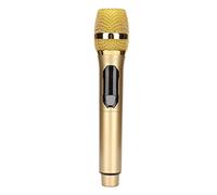 Luqeeg Micrófono Inalámbrico, Fácil de Conectar, Captación Eficiente, Plug and Play, Señal Estable, Micrófono de Mano de 600 Hz-800 KHz con Pantalla LED, Adaptador de 6,35 Mm, para (Gold)