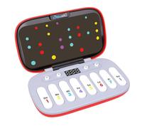Luqeeg Mini Piano de Juguete Portátil de Viaje para Niños, Mini Instrumento Educativo Musical Interactivo, Teclado de Piano con Luces LED para Niños de 4 a 6 Años y Pequeños (Rojo)