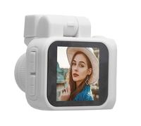 Luqeeg Pequeña Cámara Llavero Cámara Digital Llavero con Flash Incorporado Pantalla de 1,44 Pulgadas Alta Resolución Grabación de Vídeo 1080p Abs para Estudiantes y Niños, Portátil (White)