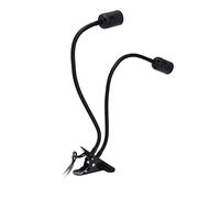 Luqeeg Portalámparas con Clip E26/E27, 360 Grados Dos Cabezas Soporte de Lámpara de Clip de Metal, Lampara Lectura Cama con Pinza, Interruptor E Cuello Flexible Ajustable, Lámparas Térmicas para(#2)