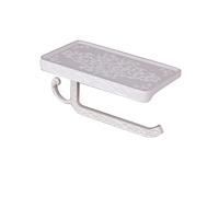 Luqeeg Portarrollos de Papel de Aluminio, Soporte para Toallas de Papel Higiénico Vintage con Gancho Multifuncional y Diseño de Eje Abierto, para Baño y Hotel (White)