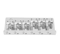 Luqeeg Puente para bajo Eléctrico de 6 Cuerdas, Base Fundida Resistente de Aleación de Zinc con Silletas Ajustables, Ideal para Presentaciones en Escenario, Práctica y Grabación de Música (SILVER)