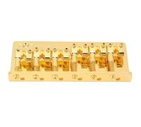 Luqeeg Puente para bajo Eléctrico de 6 Cuerdas, Base Fundida Resistente de Aleación de Zinc con Silletas Ajustables, Ideal para Presentaciones en Escenario, Práctica y Grabación de Música (GOLD)